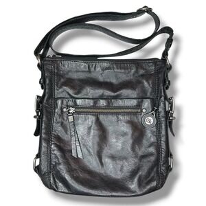 The Sak Iris Leather Hobo Bag Soft Black‎ Leather Charm Happy And Free Crossbody